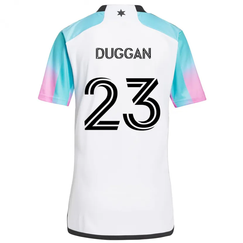 Danxen Kinderen Morris Duggan #23 Wit Blauw Zwart Uitshirt Uittenue 2024/25 T-Shirt