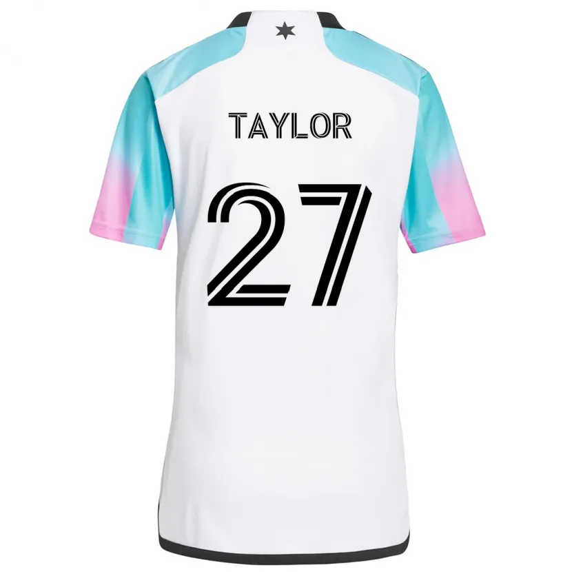 Danxen Kinderen D.j. Taylor #27 Wit Blauw Zwart Uitshirt Uittenue 2024/25 T-Shirt