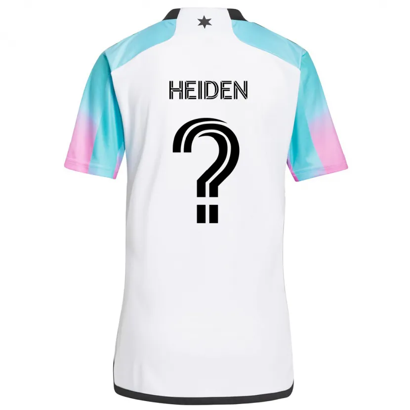 Danxen Kinderen Adam Heiden #0 Wit Blauw Zwart Uitshirt Uittenue 2024/25 T-Shirt