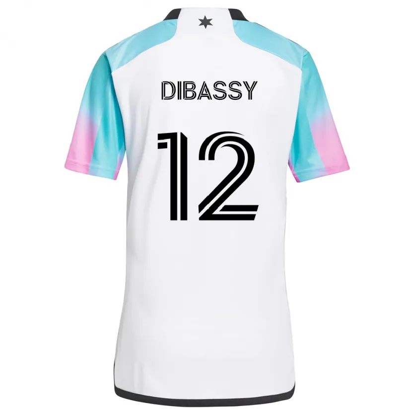 Danxen Kinderen Bakaye Dibassy #12 Wit Blauw Zwart Uitshirt Uittenue 2024/25 T-Shirt