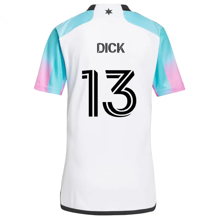 Danxen Kinderen Eric Dick #13 Wit Blauw Zwart Uitshirt Uittenue 2024/25 T-Shirt