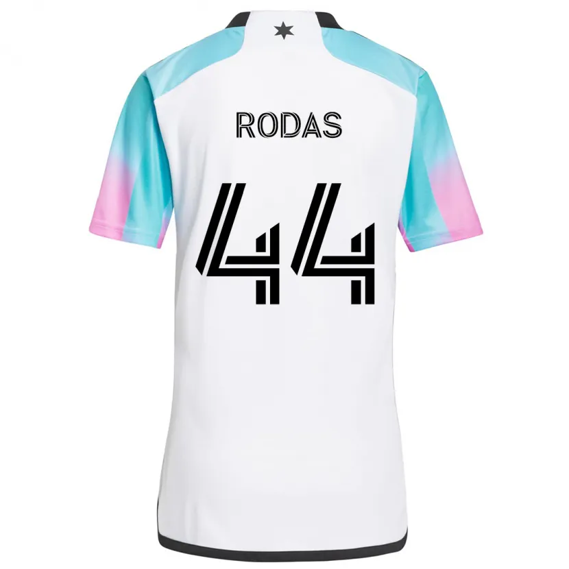 Danxen Kinderen Geremy Rodas #44 Wit Blauw Zwart Uitshirt Uittenue 2024/25 T-Shirt