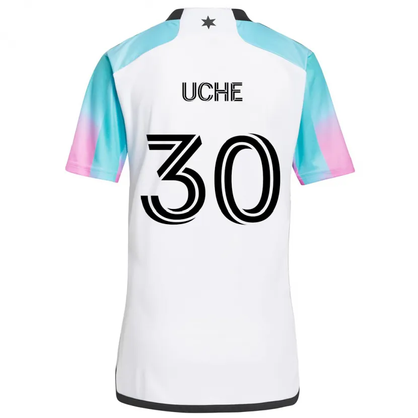 Danxen Kinderen Cc Uche #30 Wit Blauw Zwart Uitshirt Uittenue 2024/25 T-Shirt