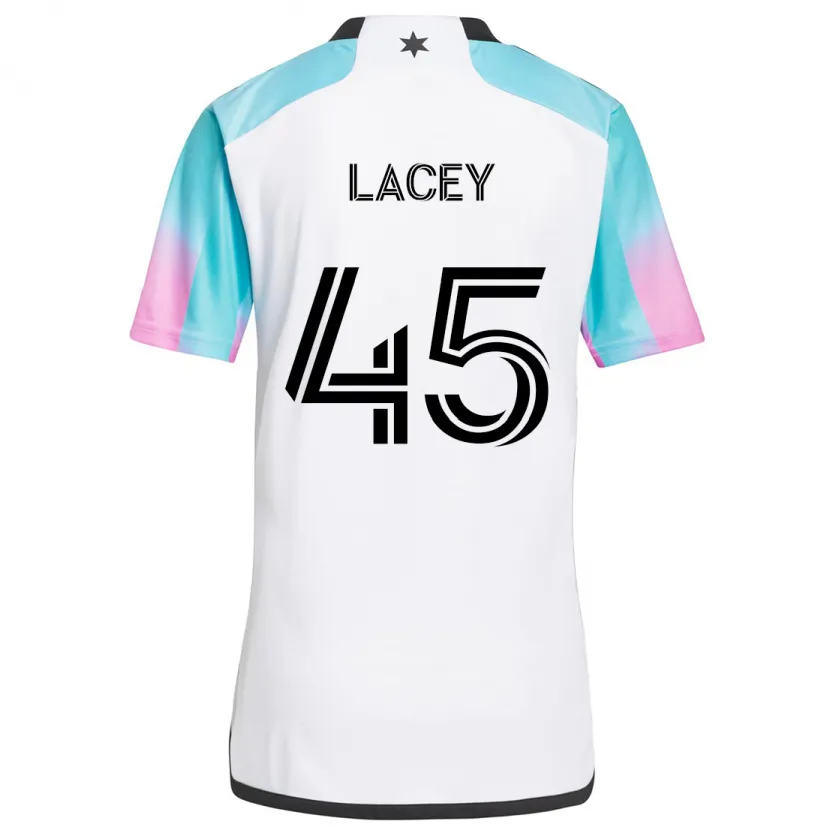 Danxen Kinderen Kameron Lacey #45 Wit Blauw Zwart Uitshirt Uittenue 2024/25 T-Shirt