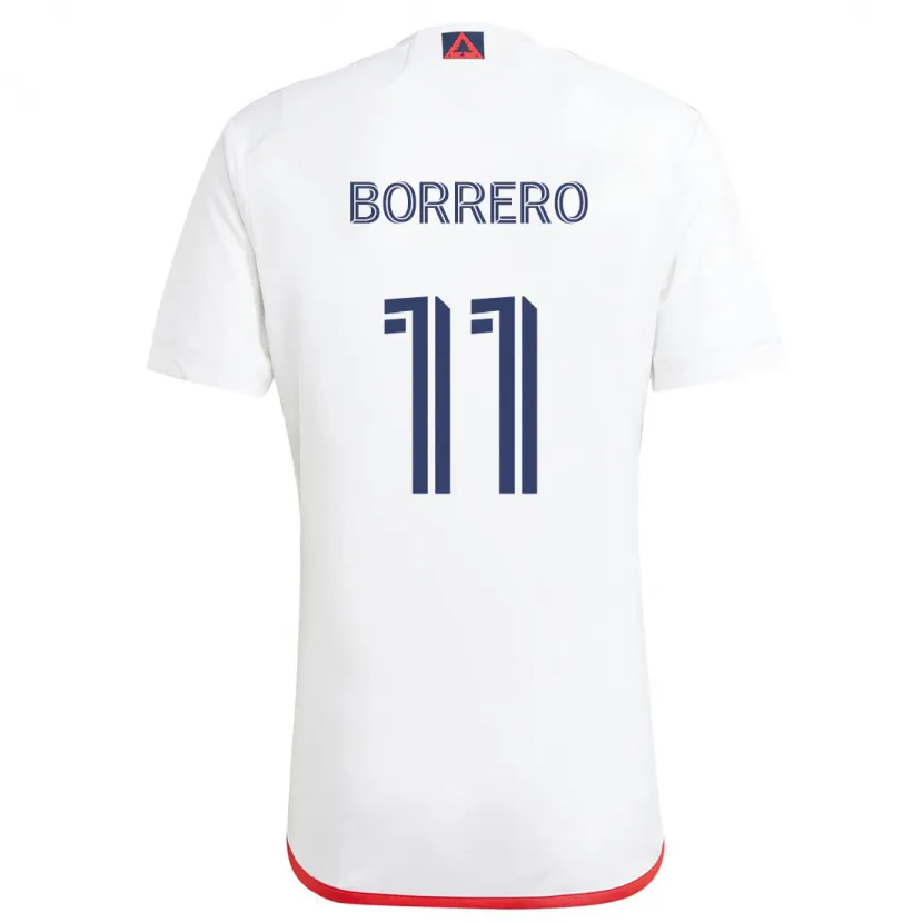 Danxen Kinderen Dylan Borrero #11 Wit Rood Uitshirt Uittenue 2024/25 T-Shirt