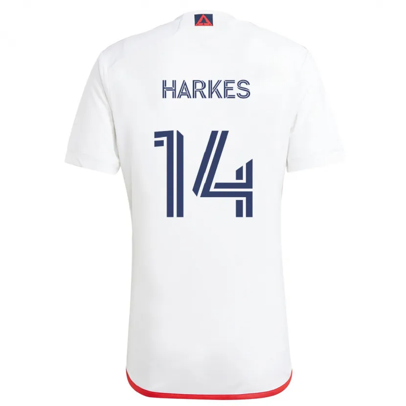 Danxen Kinderen Ian Harkes #14 Wit Rood Uitshirt Uittenue 2024/25 T-Shirt