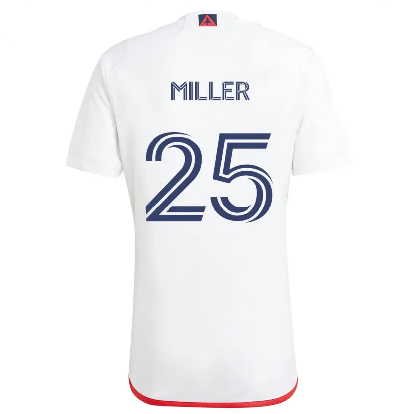 Danxen Kinderen Peyton Miller #25 Wit Rood Uitshirt Uittenue 2024/25 T-Shirt