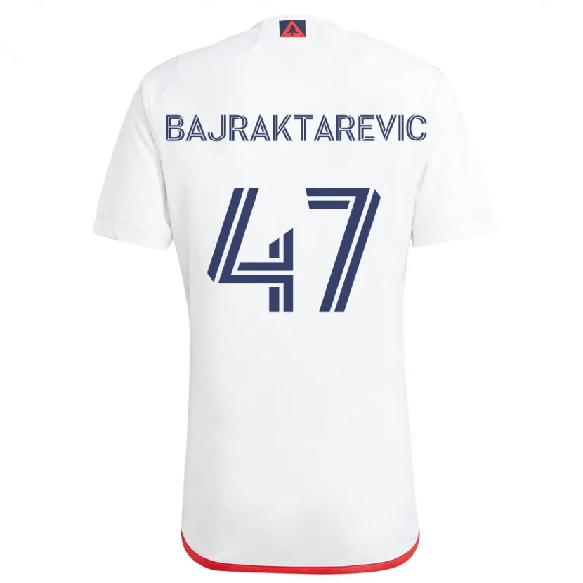 Danxen Kinderen Esmir Bajraktarević #47 Wit Rood Uitshirt Uittenue 2024/25 T-Shirt