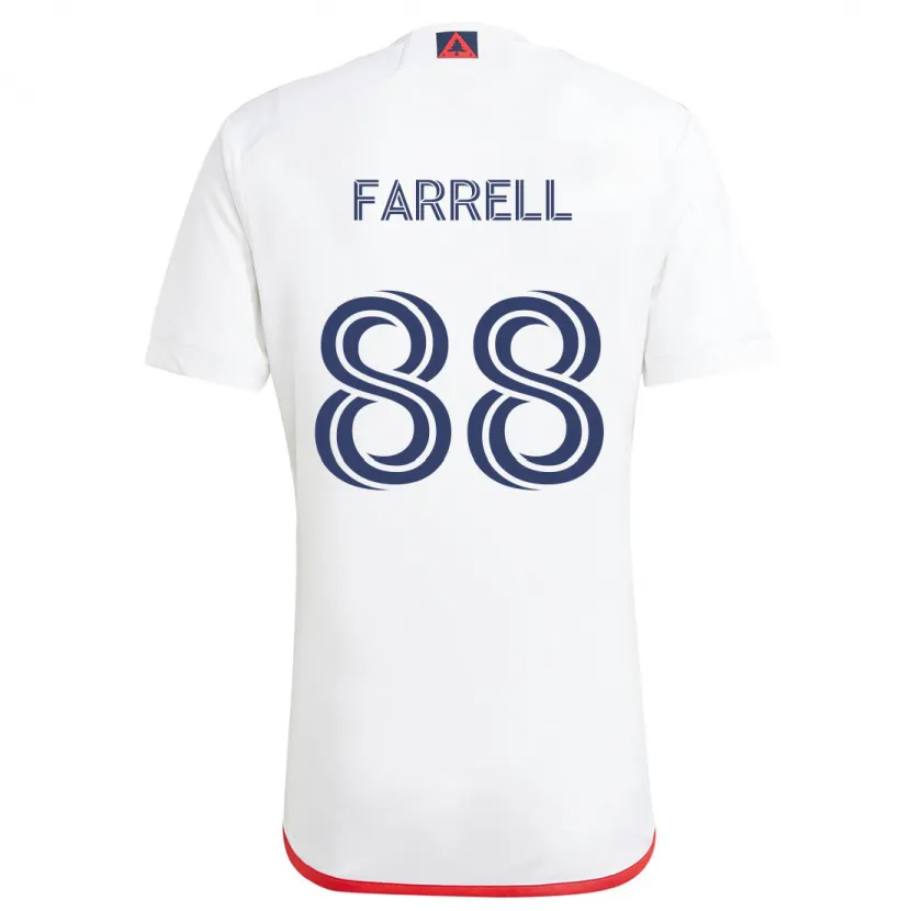 Danxen Kinderen Andrew Farrell #88 Wit Rood Uitshirt Uittenue 2024/25 T-Shirt