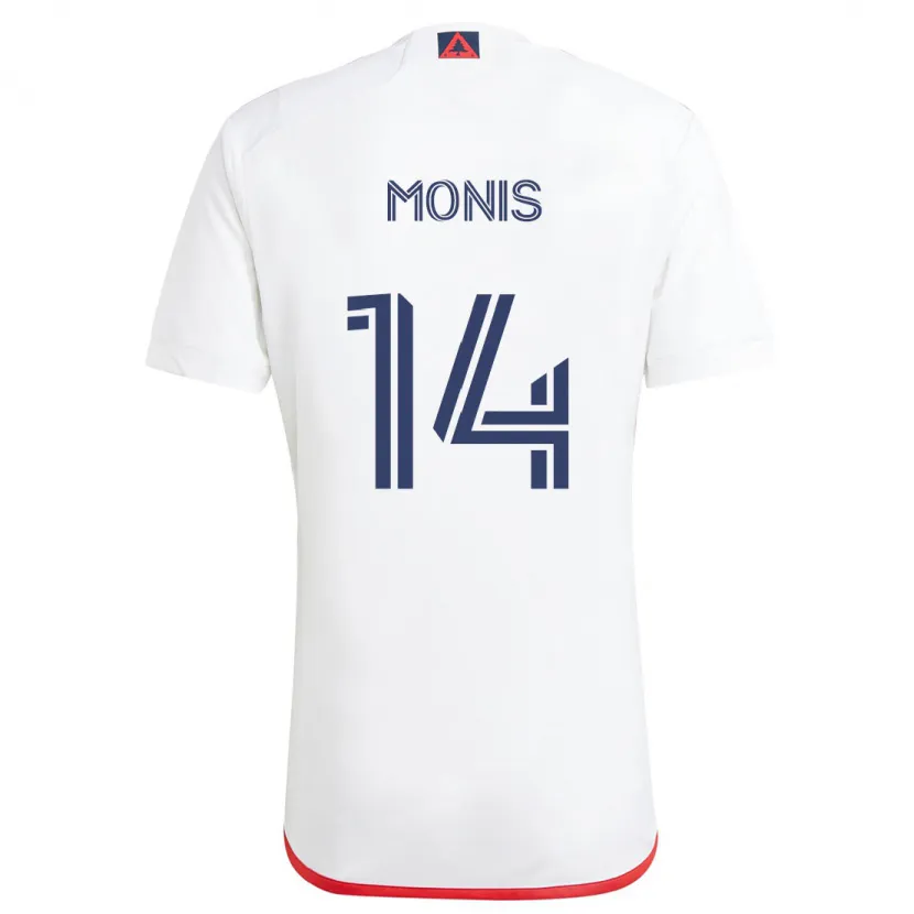 Danxen Kinderen Alex Monis #14 Wit Rood Uitshirt Uittenue 2024/25 T-Shirt