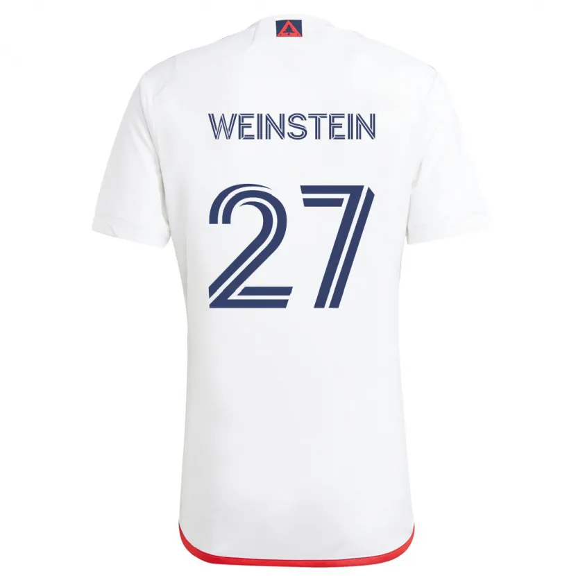 Danxen Kinderen Max Weinstein #27 Wit Rood Uitshirt Uittenue 2024/25 T-Shirt