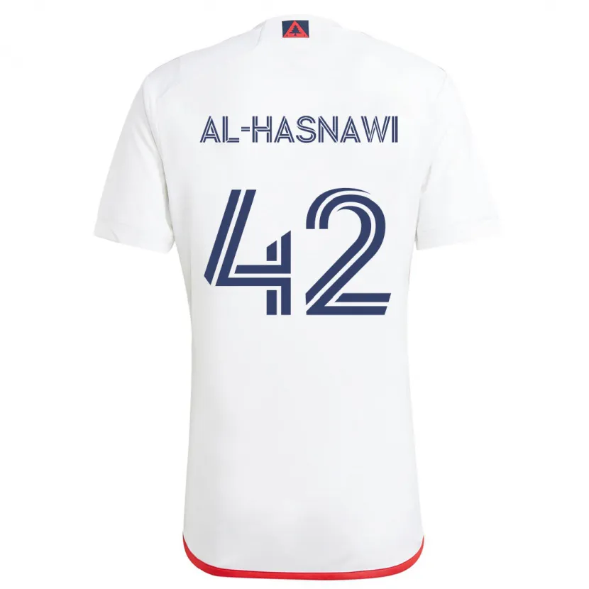 Danxen Kinderen Moshtaba Al-Hasnawi #42 Wit Rood Uitshirt Uittenue 2024/25 T-Shirt