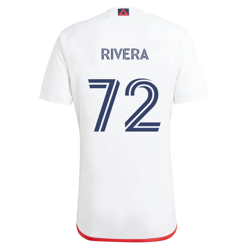 Danxen Kinderen Damián Rivera #72 Wit Rood Uitshirt Uittenue 2024/25 T-Shirt