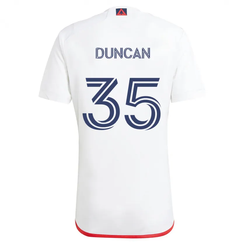 Danxen Kinderen Nakye Greenidge-Duncan #35 Wit Rood Uitshirt Uittenue 2024/25 T-Shirt