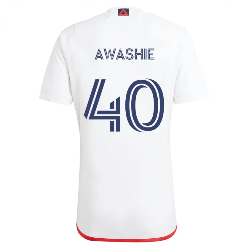 Danxen Kinderen Ben Awashie #40 Wit Rood Uitshirt Uittenue 2024/25 T-Shirt