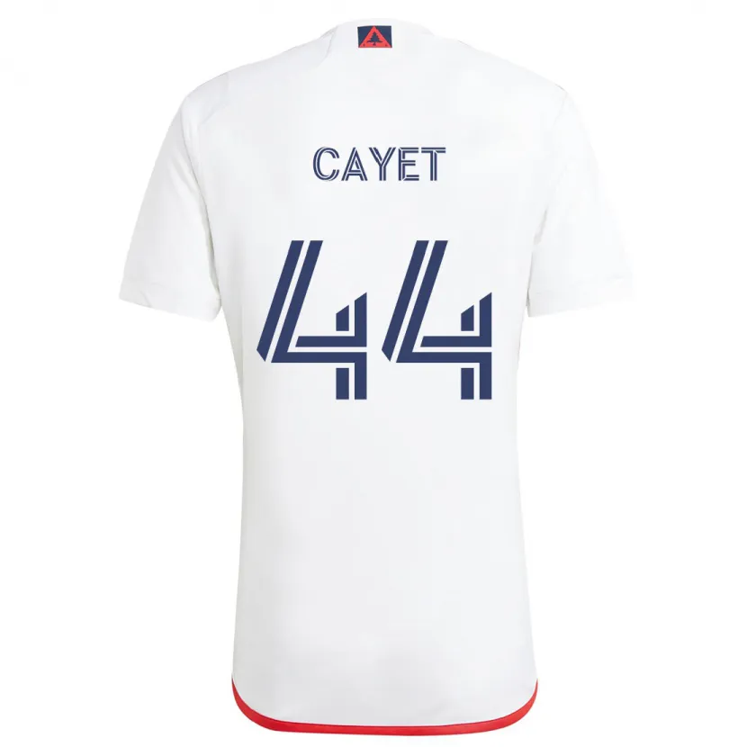 Danxen Kinderen Pierre Cayet #44 Wit Rood Uitshirt Uittenue 2024/25 T-Shirt