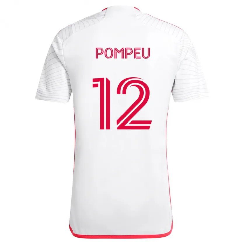 Danxen Kinderen Célio Pompeu #12 Wit Rood Uitshirt Uittenue 2024/25 T-Shirt