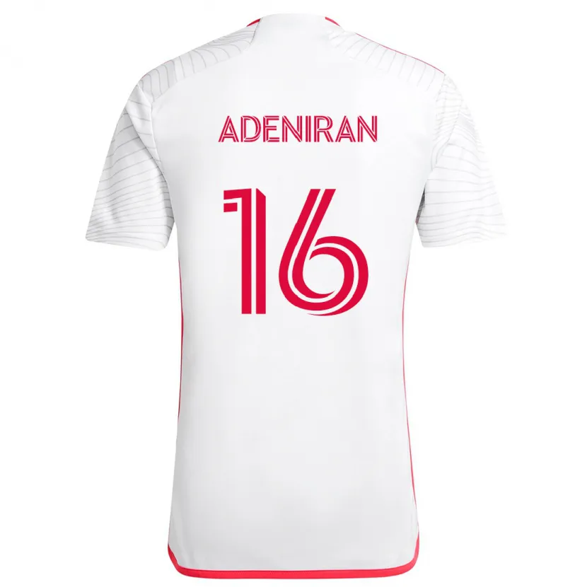 Danxen Kinderen Samuel Adeniran #16 Wit Rood Uitshirt Uittenue 2024/25 T-Shirt