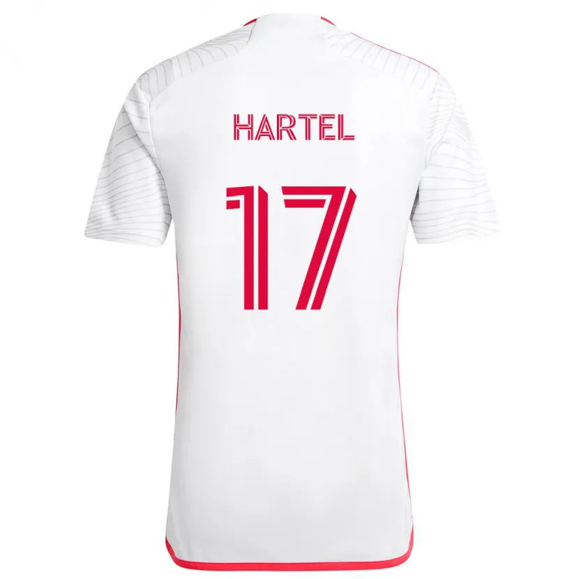 Danxen Kinderen Marcel Hartel #17 Wit Rood Uitshirt Uittenue 2024/25 T-Shirt