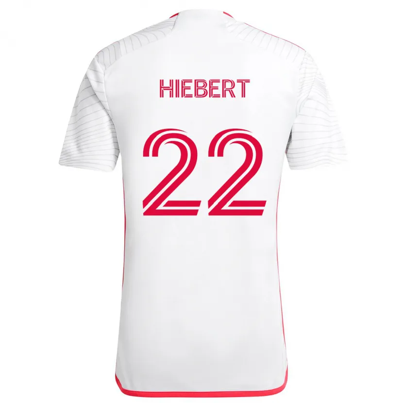 Danxen Kinderen Kyle Hiebert #22 Wit Rood Uitshirt Uittenue 2024/25 T-Shirt