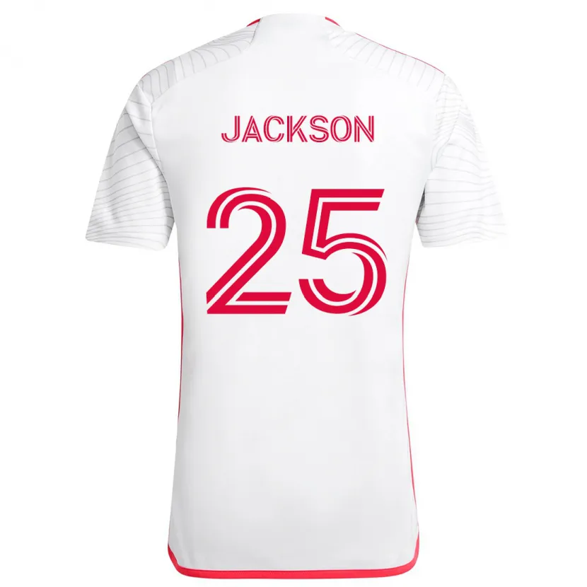 Danxen Kinderen Aziel Jackson #25 Wit Rood Uitshirt Uittenue 2024/25 T-Shirt