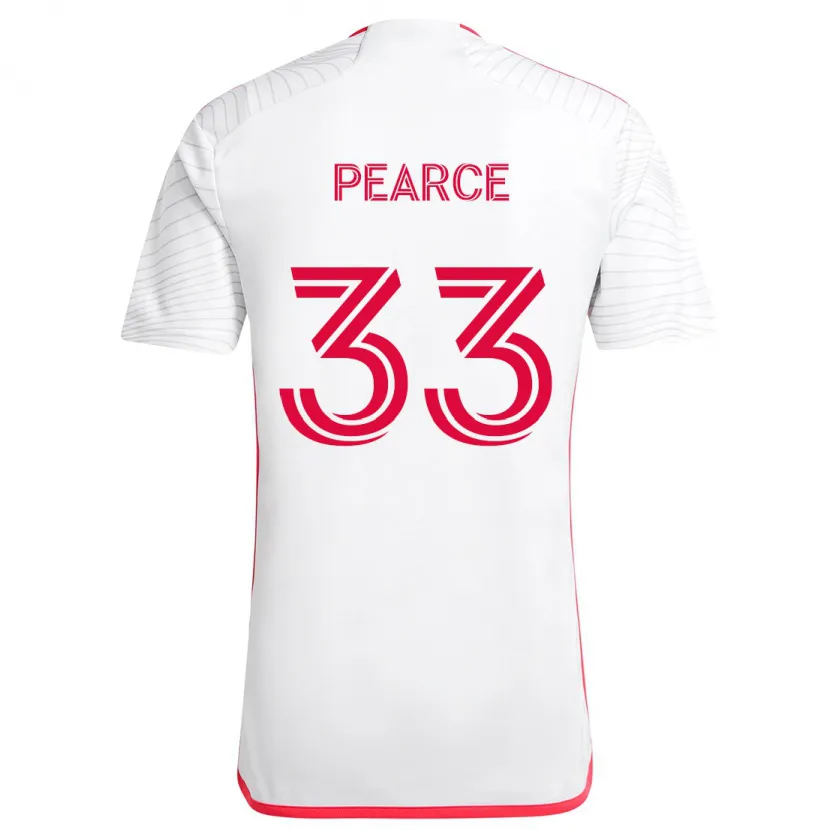 Danxen Kinderen Tyson Pearce #33 Wit Rood Uitshirt Uittenue 2024/25 T-Shirt