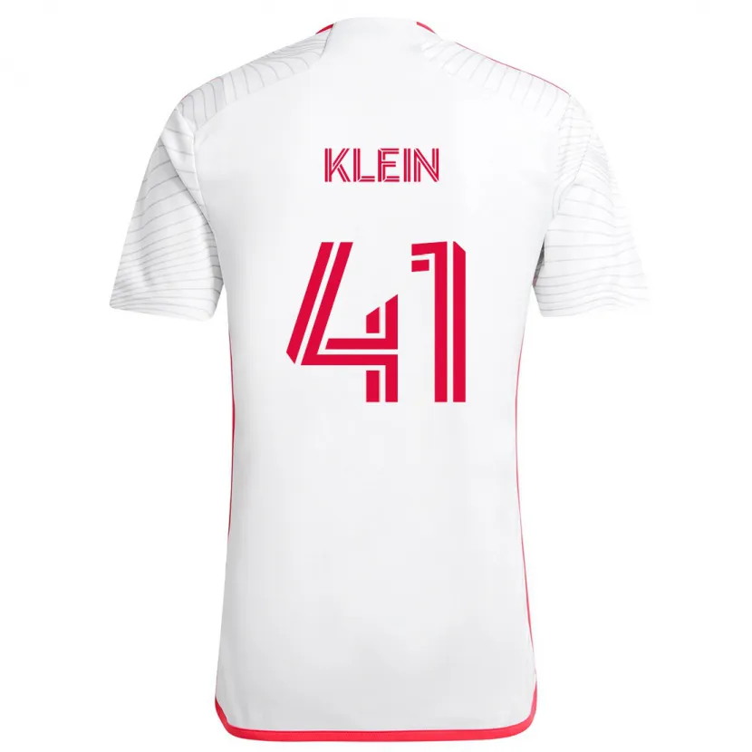 Danxen Kinderen Johnny Klein #41 Wit Rood Uitshirt Uittenue 2024/25 T-Shirt