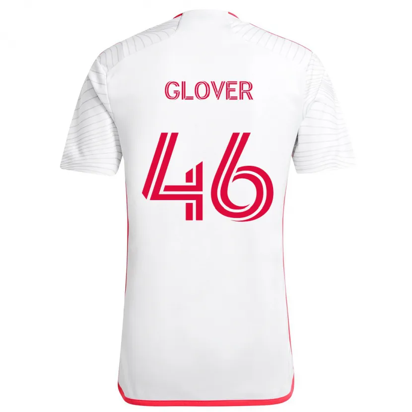 Danxen Kinderen Caden Glover #46 Wit Rood Uitshirt Uittenue 2024/25 T-Shirt