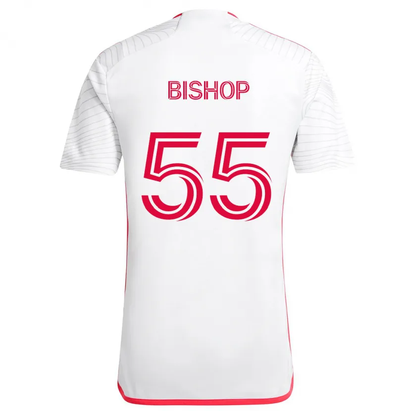 Danxen Kinderen Nick Bishop #55 Wit Rood Uitshirt Uittenue 2024/25 T-Shirt