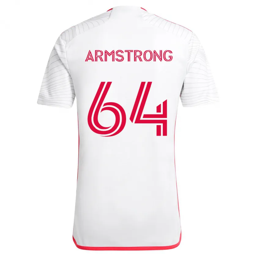 Danxen Kinderen Dida Armstrong #64 Wit Rood Uitshirt Uittenue 2024/25 T-Shirt