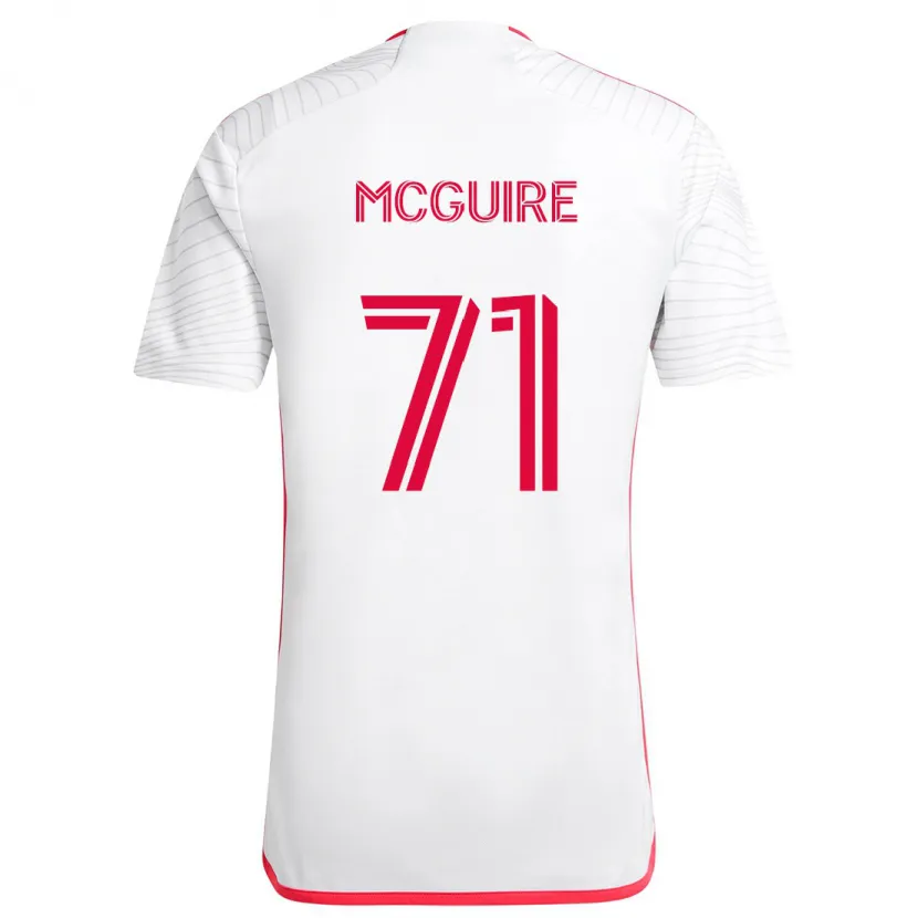 Danxen Kinderen Nolan Mcguire #71 Wit Rood Uitshirt Uittenue 2024/25 T-Shirt