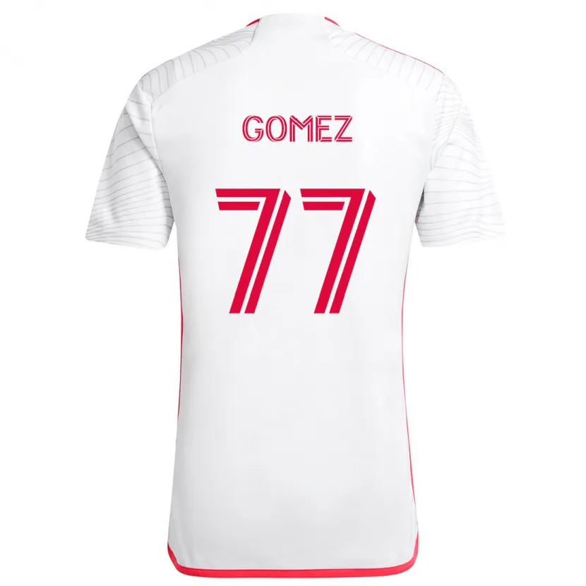 Danxen Kinderen Sam Gomez #77 Wit Rood Uitshirt Uittenue 2024/25 T-Shirt