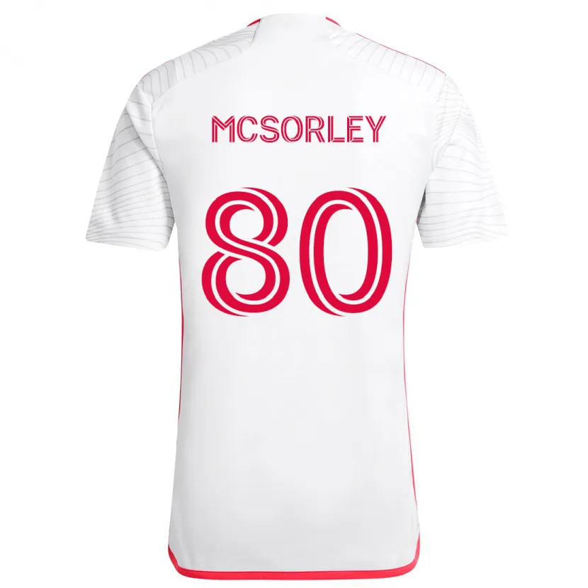 Danxen Kinderen Brendan Mcsorley #80 Wit Rood Uitshirt Uittenue 2024/25 T-Shirt