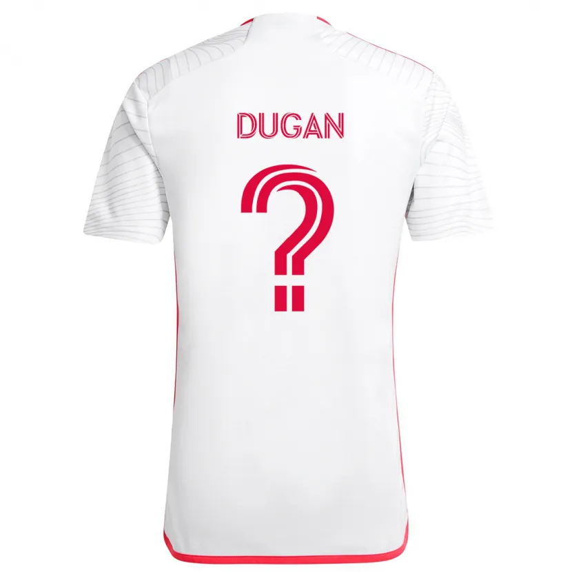 Danxen Kinderen Ryan Dugan #0 Wit Rood Uitshirt Uittenue 2024/25 T-Shirt