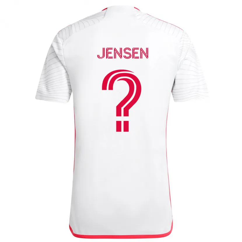 Danxen Kinderen Isak Jensen #0 Wit Rood Uitshirt Uittenue 2024/25 T-Shirt