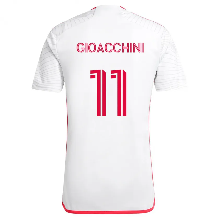 Danxen Kinderen Nicholas Gioacchini #11 Wit Rood Uitshirt Uittenue 2024/25 T-Shirt