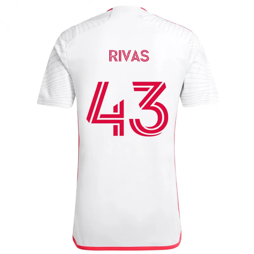 Danxen Kinderen Sergio Rivas #43 Wit Rood Uitshirt Uittenue 2024/25 T-Shirt