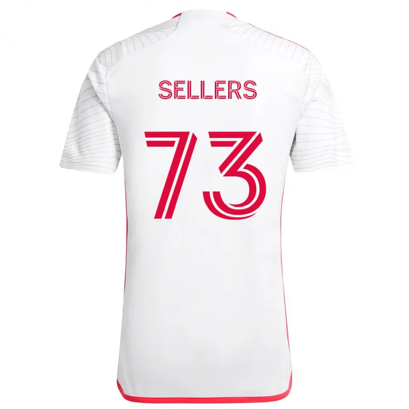 Danxen Kinderen Braydon Sellers #73 Wit Rood Uitshirt Uittenue 2024/25 T-Shirt