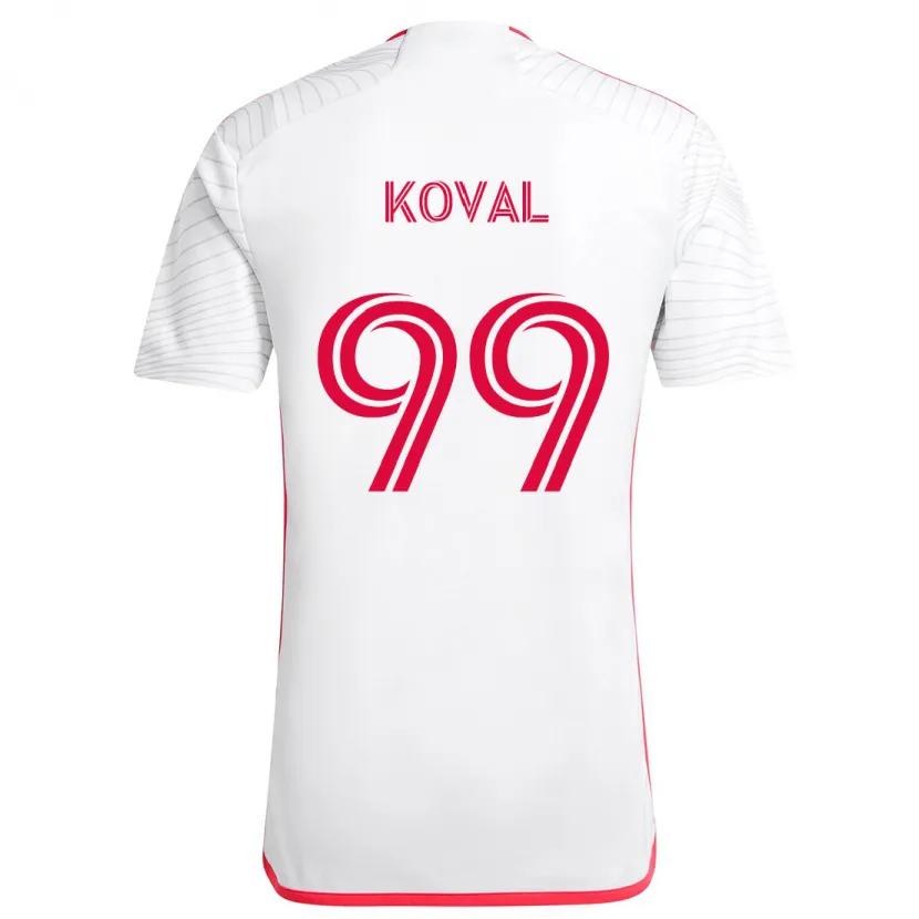 Danxen Kinderen Stanislav Koval #99 Wit Rood Uitshirt Uittenue 2024/25 T-Shirt