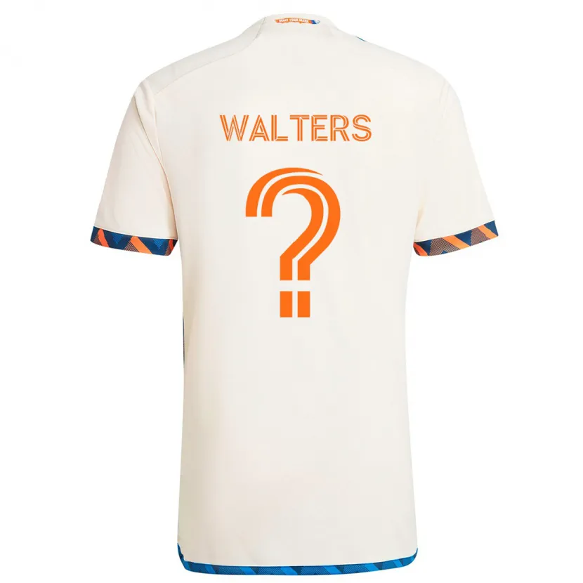 Danxen Kinderen Paul Walters #0 Wit Oranje Uitshirt Uittenue 2024/25 T-Shirt