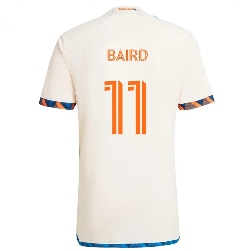 Danxen Kinderen Corey Baird #11 Wit Oranje Uitshirt Uittenue 2024/25 T-Shirt