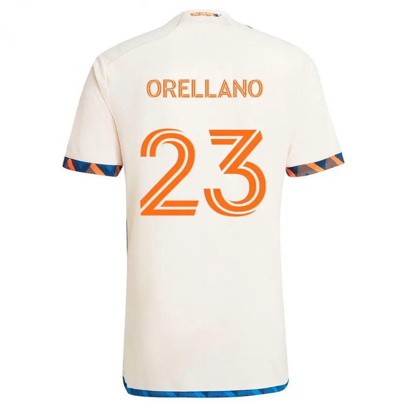 Danxen Kinderen Luca Orellano #23 Wit Oranje Uitshirt Uittenue 2024/25 T-Shirt