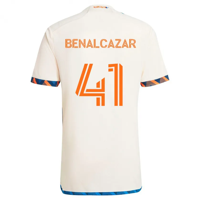 Danxen Kinderen Nico Benalcázar #41 Wit Oranje Uitshirt Uittenue 2024/25 T-Shirt