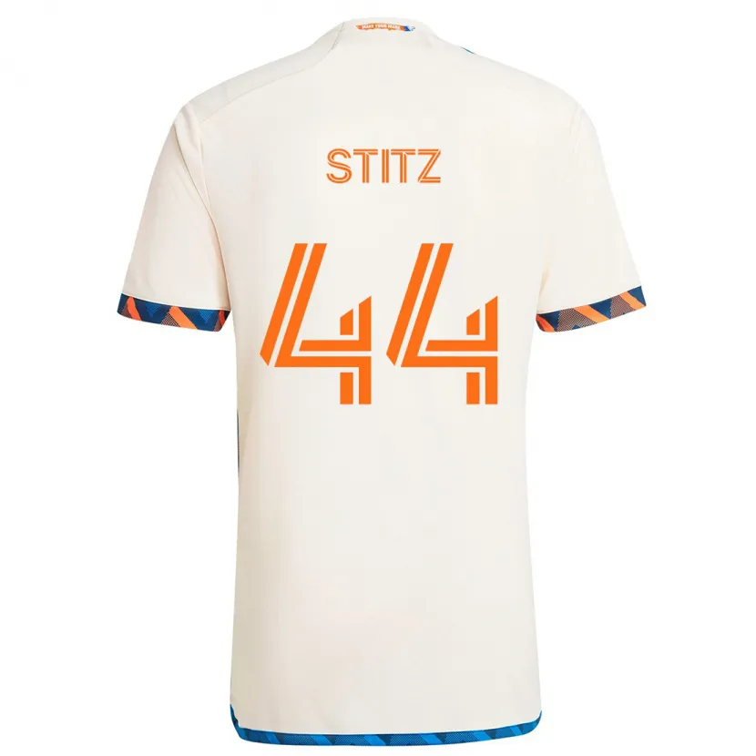 Danxen Kinderen Ben Stitz #44 Wit Oranje Uitshirt Uittenue 2024/25 T-Shirt