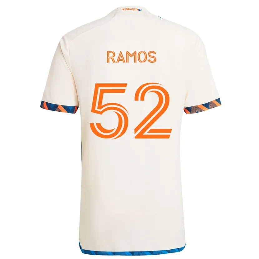 Danxen Kinderen Yair Ramos #52 Wit Oranje Uitshirt Uittenue 2024/25 T-Shirt