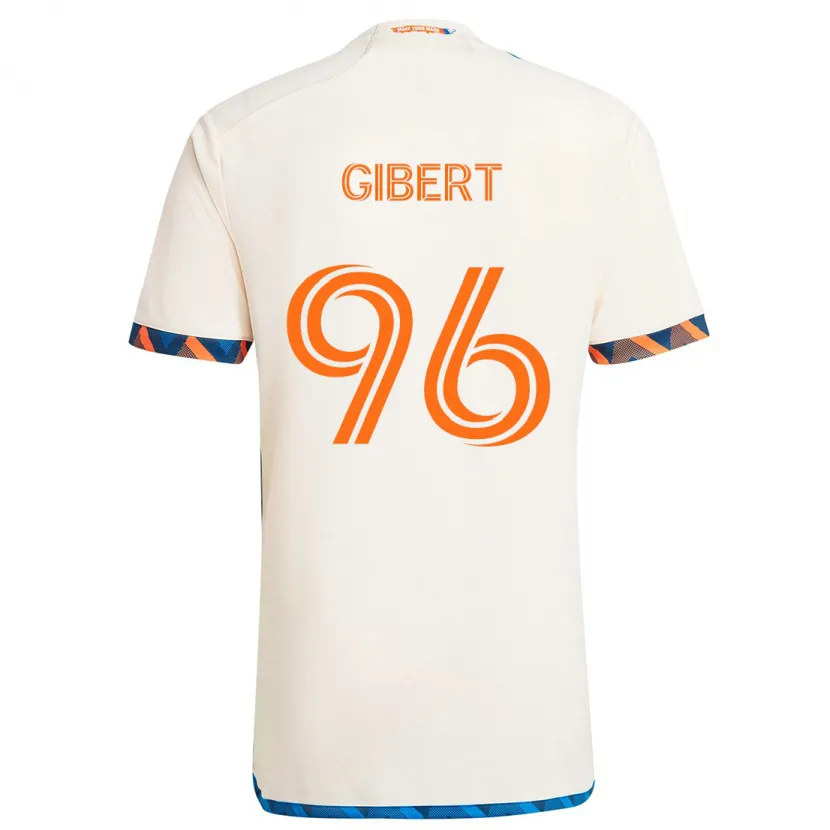 Danxen Kinderen Gaël Gibert #96 Wit Oranje Uitshirt Uittenue 2024/25 T-Shirt