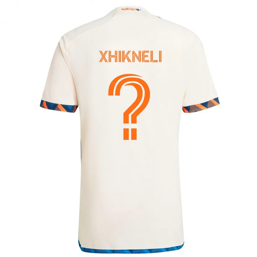 Danxen Kinderen Diego Xhikneli #0 Wit Oranje Uitshirt Uittenue 2024/25 T-Shirt