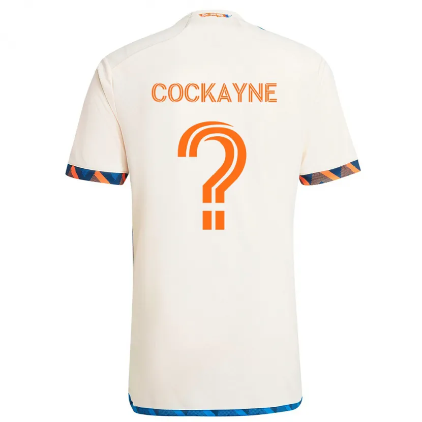 Danxen Kinderen Conner Cockayne #0 Wit Oranje Uitshirt Uittenue 2024/25 T-Shirt