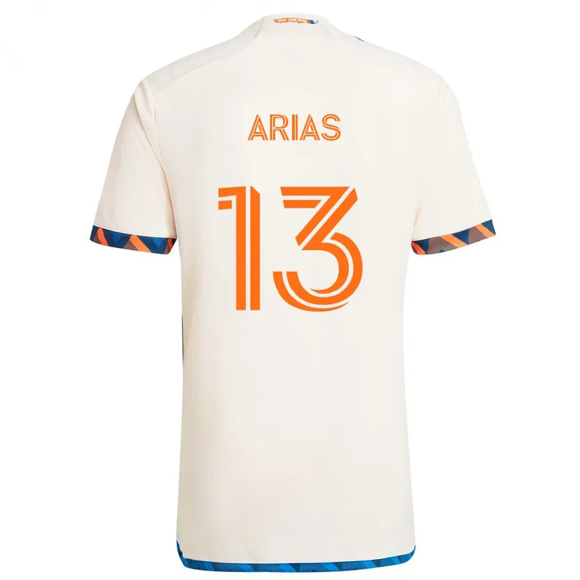 Danxen Kinderen Santiago Arias #13 Wit Oranje Uitshirt Uittenue 2024/25 T-Shirt