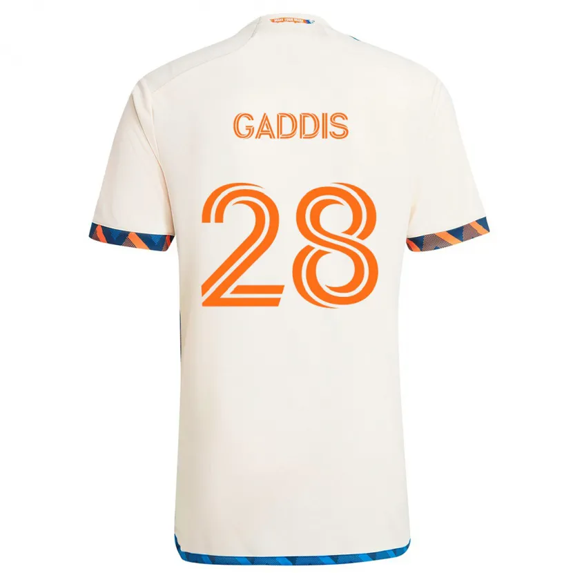 Danxen Kinderen Raymon Gaddis #28 Wit Oranje Uitshirt Uittenue 2024/25 T-Shirt